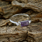 Amethyst Halo American 92.5 Silver Purple Gemstone Delicate Trendy Ring Jewellery