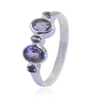 Amethyst Halo Japanese Sterling Silver Purple Gemstone Dainty Contemporary Ring Jewelry