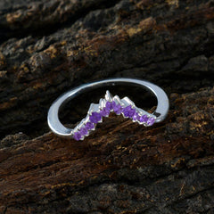 Amethyst mehrere japanische Silber lila Edelsteine zarte Krone Ring Schmuck