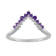 Amethyst mehrere japanische Silber lila Edelsteine zarte Krone Ring Schmuck