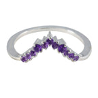 Amethyst multiple Japanese Silver Purple Gemstones Delicate crown Ring Jewellery