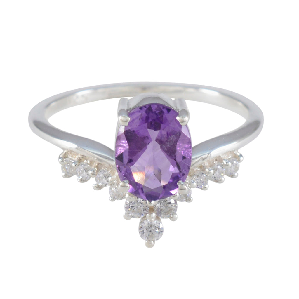 Amethyst Halo Japanischer Silber Lila Edelstein Zarter Märchenring Schmuck
