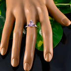 Amethyst Trilogy Turkish 925 Sterling Silver Purple Gemstones Elegant  crown Ring Jewelry