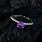 Amethyst Halo Japanese 92.5 Silver Purple Gems Whisper thin Sophisticated Ring Jewelry