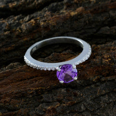 Amethyst Halo Japanese 92.5 Silver Purple Gems Whisper thin Sophisticated Ring Jewelry