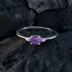 Amethyst Halo Japanese 925 Silver Purple Gemstone Elegant  Glamorous Ring Jewelry