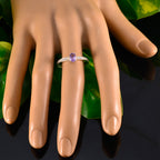 Amethyst Halo American 92.5 Silver Purple Gemstone Delicate Romantic Ring Jewelry