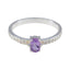 Amethyst Halo American 92.5 Silver Purple Gemstone Delicate Romantic Ring Jewelry