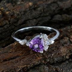 Amethyst Halo Korean Sterling Silver Purple Gems Delicate Sophisticated Ring Jewelry
