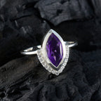 Amethyst Halo Turkish 92.5 Silver Purple Gemstones Whisper thin Fairytale Ring Jewelry
