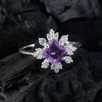 Amethyst Halo Japanese Sterling Silver Purple Gemstones Delicate Contemporary Ring Jewellery