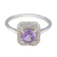Amethyst Halo American 925 Silver Purple Gemstones Delicate Contemporary Ring Jewellery