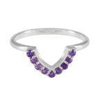 Amethyst multiple American Silver Purple Gems Elegant  crown Ring Jewelry