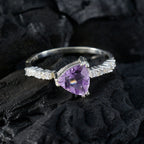 Amethyst Halo American Sterling Silver Purple Gems Elegant  Trendy Ring Jewellery