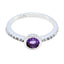 Amethyst Halo Korean 925 Silver Purple Gems Dainty Glamorous Ring Jewelry