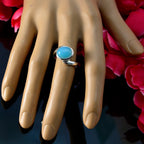 Blue Chalcedony Solitaire African 925 Sterling Silver Blue Gemstones Minimal Contemporary Ring Jewellery