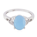 Blue Chalcedony Solitaire Egyptian 925 Sterling Silver Blue Gemstones Featherlight Heritage Ring Jewellery