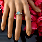 Blue Chalcedony Solitaire Moroccan 925 Silver Blue Gemstone Delicate Rope Wire Ring Jewelry