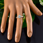 Blue Chalcedony Solitaire Japanese 925 Silver Blue Gemstone Delicate Graceful Ring Jewellery