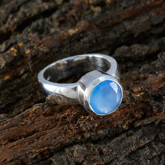 Blue Chalcedony Solitaire Moroccan Sterling Silver Blue Gems Eye catching Fairytale Ring Jewelry