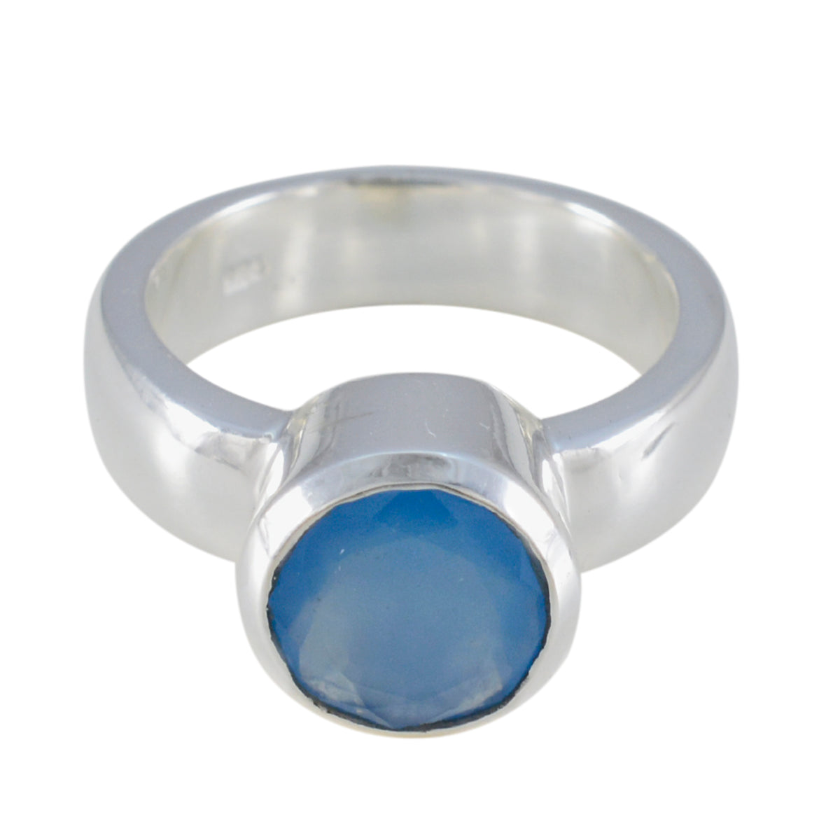 Blue Chalcedony Solitaire Moroccan Sterling Silver Blue Gems Eye catching Fairytale Ring Jewelry