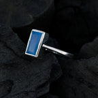 Blue Chalcedony Solitaire African 925 Sterling Silver Blue Gems Featherlight Artisan Ring Jewellery