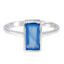 Blue Chalcedony Solitaire African 925 Sterling Silver Blue Gems Featherlight Artisan Ring Jewellery