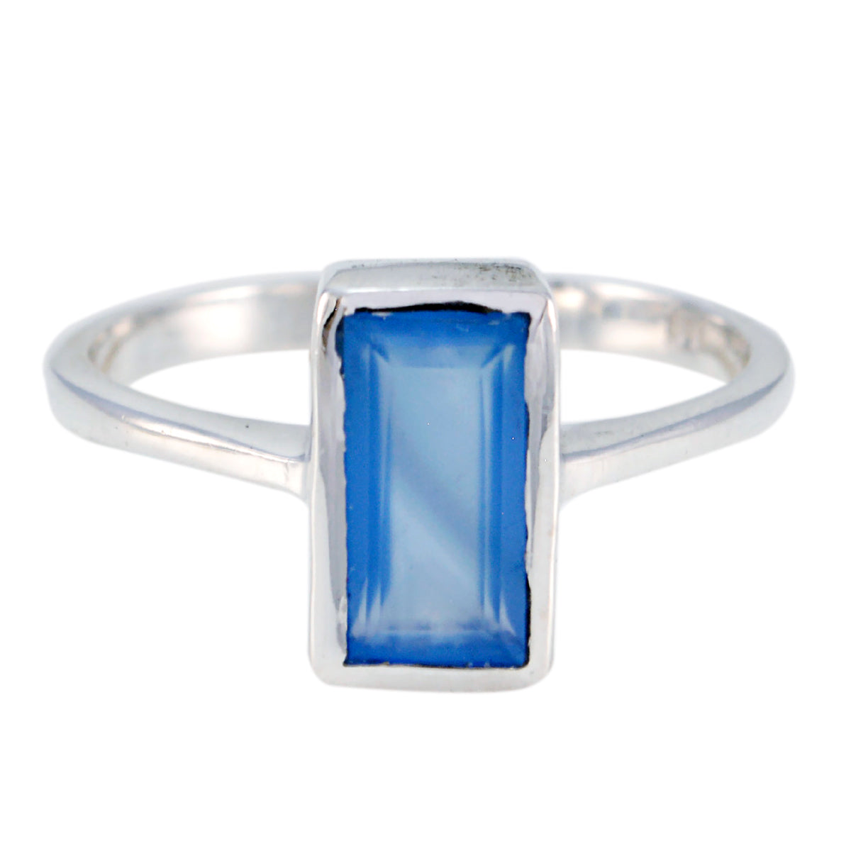 Blue Chalcedony Solitaire African 925 Sterling Silver Blue Gems Featherlight Artisan Ring Jewellery