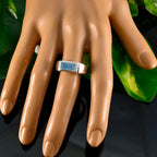 Blue Chalcedony Solitaire Moroccan Sterling Silver Blue Gems Tiny Trendy Ring Jewelry