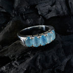 Blue Chalcedony Penta Moroccan Silver Blue Gems Classic Fairytale Band Jewelry