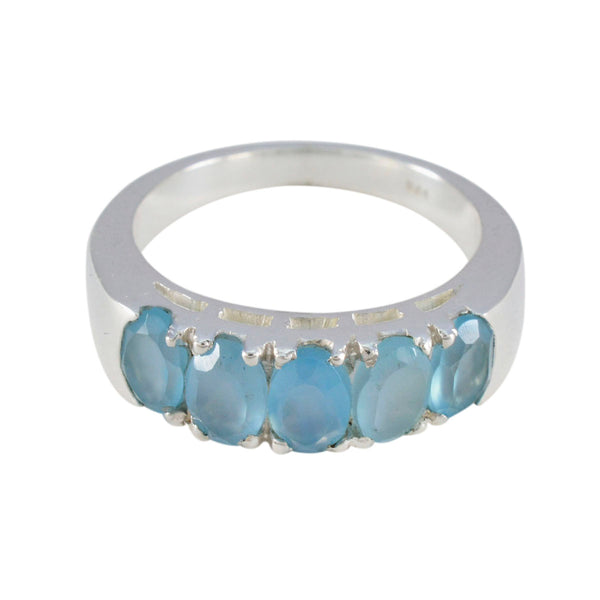 Blue Chalcedony Penta Moroccan Silver Blue Gems Classic Fairytale Band Jewelry