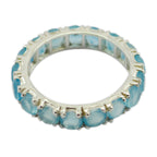 Blue Chalcedony multiple Korean Sterling Silver Blue Gems Dainty Eternity Band Jewelry