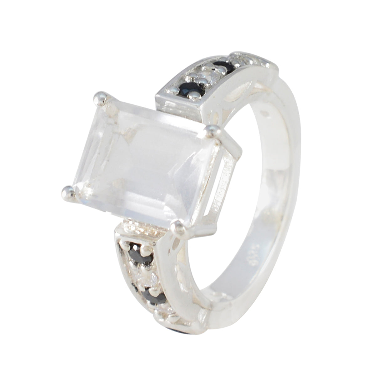 Black Onyx Halo Indian 92.5 Silver Black Gemstones Classic Sophisticated Ring Jewellery