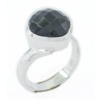 Black Onyx Solitaire Egyptian Sterling Silver Black Gemstone Classic Glamorous Ring Jewelry