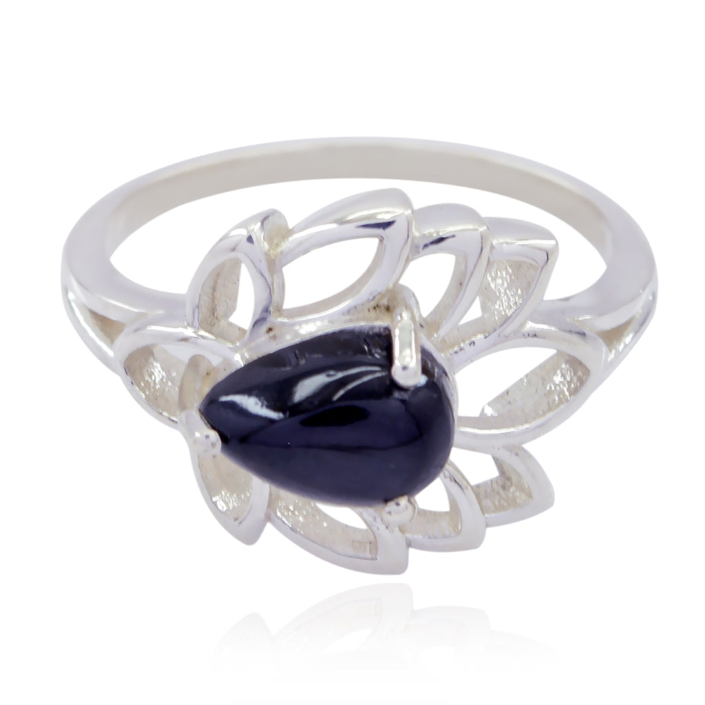 Black Onyx Solitaire African Sterling Silver Black Gemstone Featherlight valentine Ring Jewellery