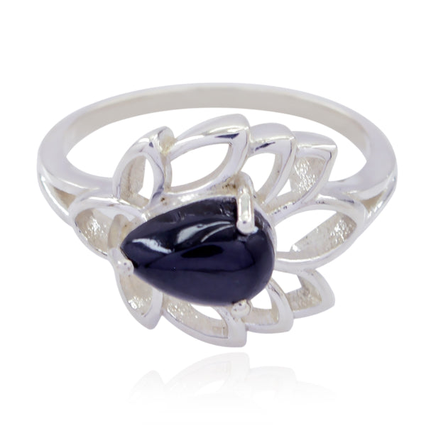 Black Onyx Solitaire African Sterling Silver Black Gemstone Featherlight valentine Ring Jewellery