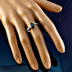 Black Onyx Solitaire Japanese Silver Black Gemstone Whisper thin Romantic Ring Jewellery