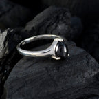 Black Onyx Solitaire Japanese Silver Black Gemstone Whisper thin Romantic Ring Jewellery
