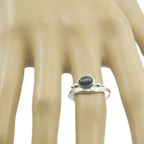 Black Onyx Solitaire Japanese Sterling Silver Black Gemstones Delicate Graceful Ring Jewellery