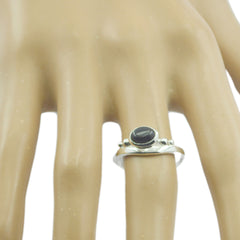 Black Onyx Solitaire Japanese Sterling Silver Black Gemstones Delicate Graceful Ring Jewellery