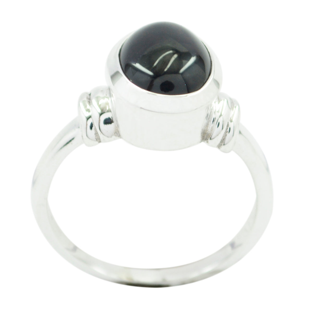 Black Onyx Solitaire Indian Silver Black Gemstone Classic  Graceful Ring Jewellery Hoofdafbeelding