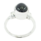 Black Onyx Solitaire Indian Silver Black Gemstone Classic  Graceful Ring Jewellery