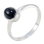 Black Onyx Solitaire Turkish 92.5 Silver Black Gemstone Delicate Luxurious Ring Jewellery