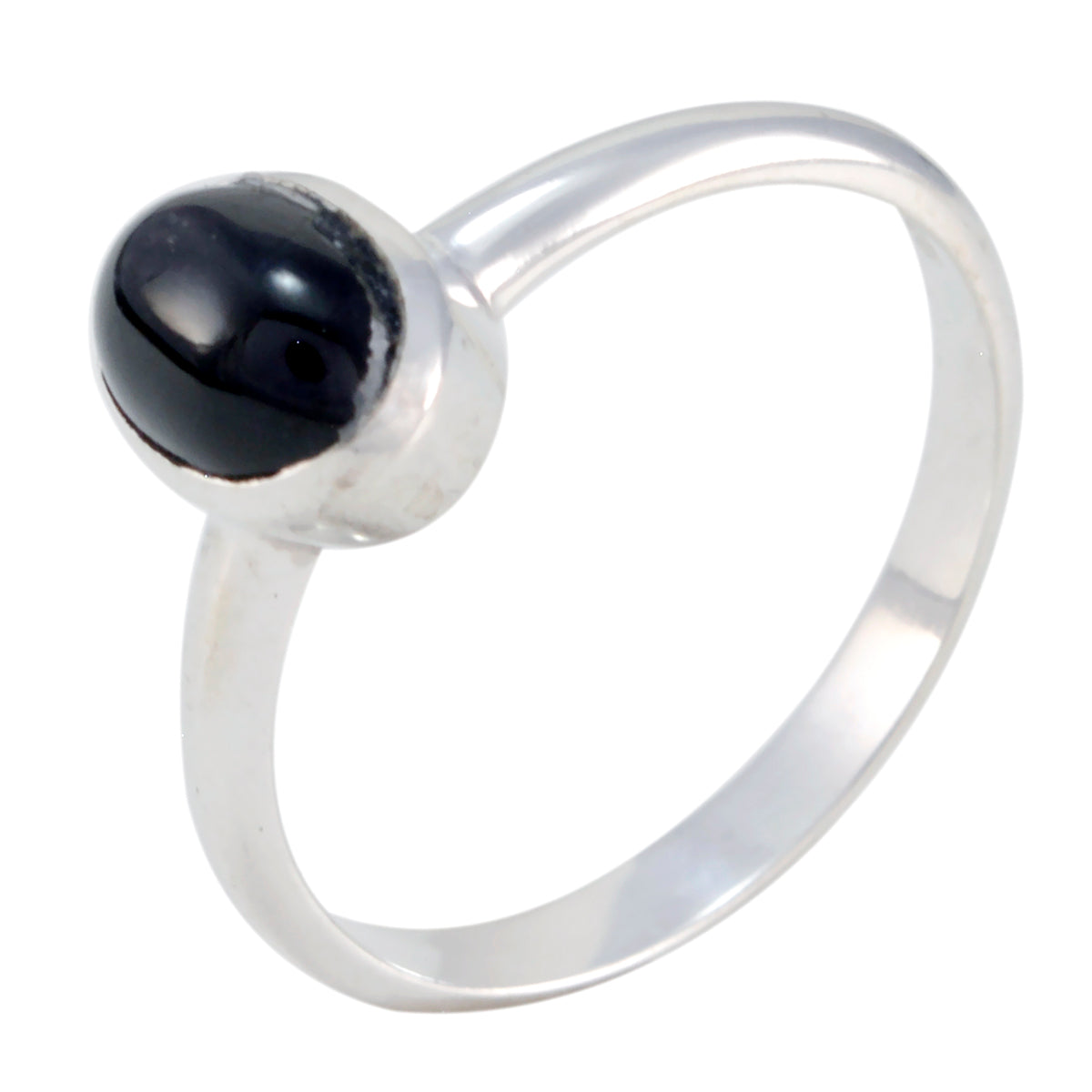 Black Onyx Solitaire Turkish 92.5 Silver Black Gemstone Delicate Luxurious Ring Jewellery