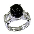 Black Onyx Solitaire Middle Eastern Silver Black Gems Eye catching Rope Wire Ring Jewellery