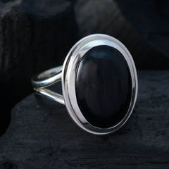 Black Onyx Solitaire Russian 925 Silver Black Gemstones Versatile Victorian Ring Jewellery