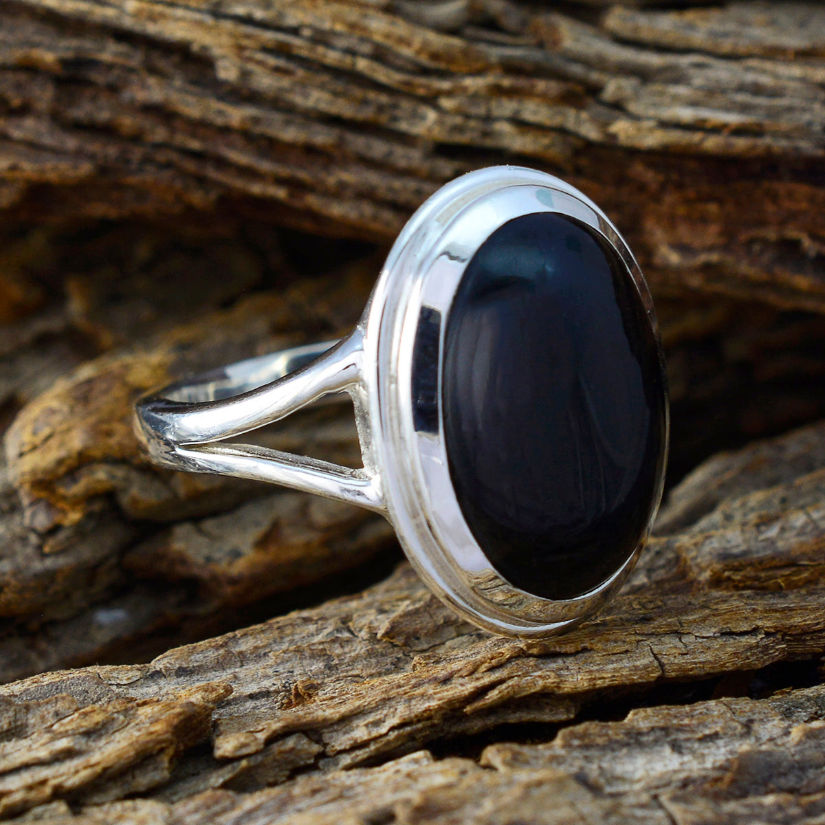 Black Onyx Solitaire Russian 925 Silver Black Gemstones Versatile Victorian Ring Jewellery
