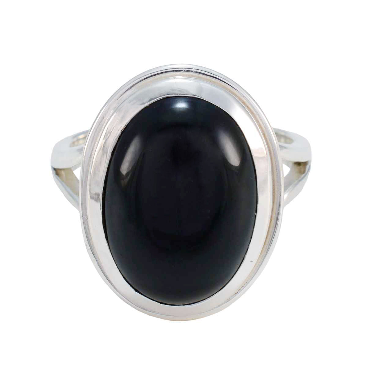 Black Onyx Solitaire Russian 925 Silver Black Gemstones Versatile Victorian Ring Jewellery Hoofdafbeelding