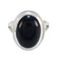 Black Onyx Solitaire Russian 925 Silver Black Gemstones Versatile Victorian Ring Jewellery