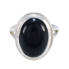 Black Onyx Solitaire Russian 925 Silver Black Gemstones Versatile Victorian Ring Jewellery
